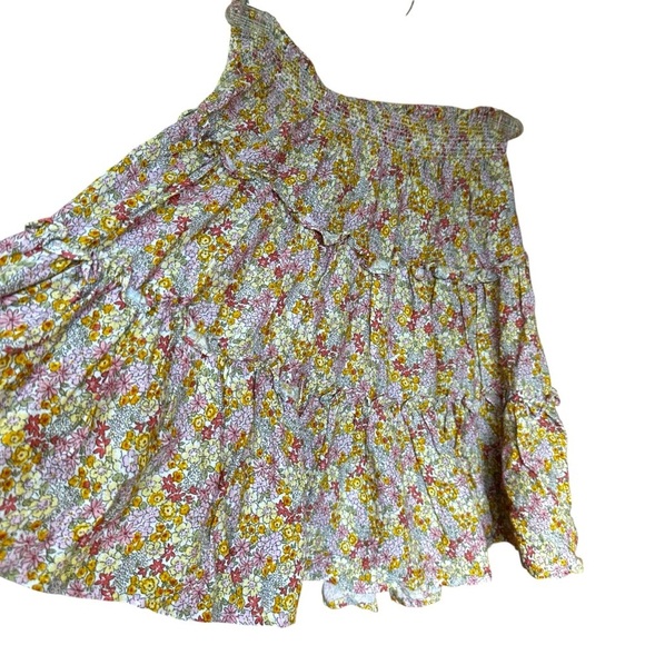 Cynthia Rowley tiered floral mini skirt Sz S - Picture 2 of 6